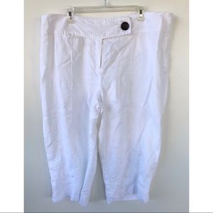 STYLE & CO. Plus Size Linen Capris White Size 20W